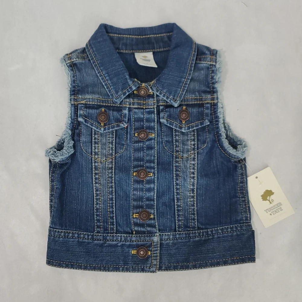 NWT Tucker and Tate girls Sz 2T denim vest jacket spring extra layer versatile - Picture 1 of 8